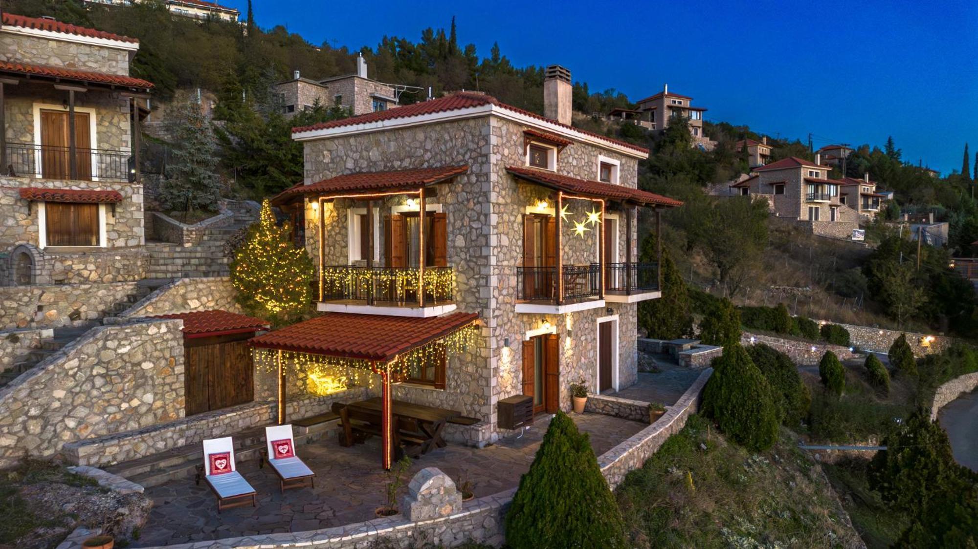 Rock Dandy Deluxe Chalet In Arachova - Delphi, Sauna, Prv Parking, Amazing View Kültér fotó