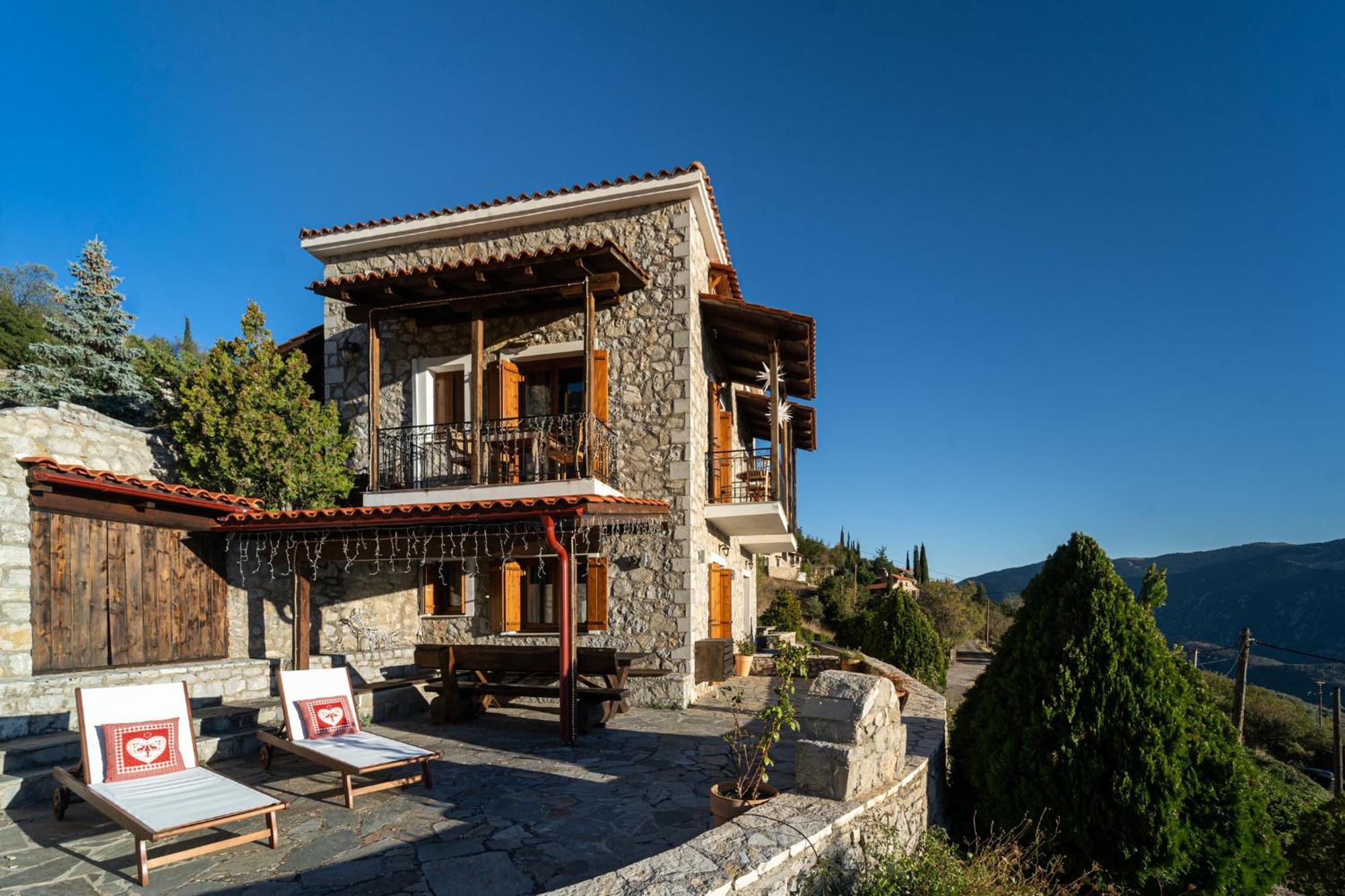 Rock Dandy Deluxe Chalet In Arachova - Delphi, Sauna, Prv Parking, Amazing View Kültér fotó