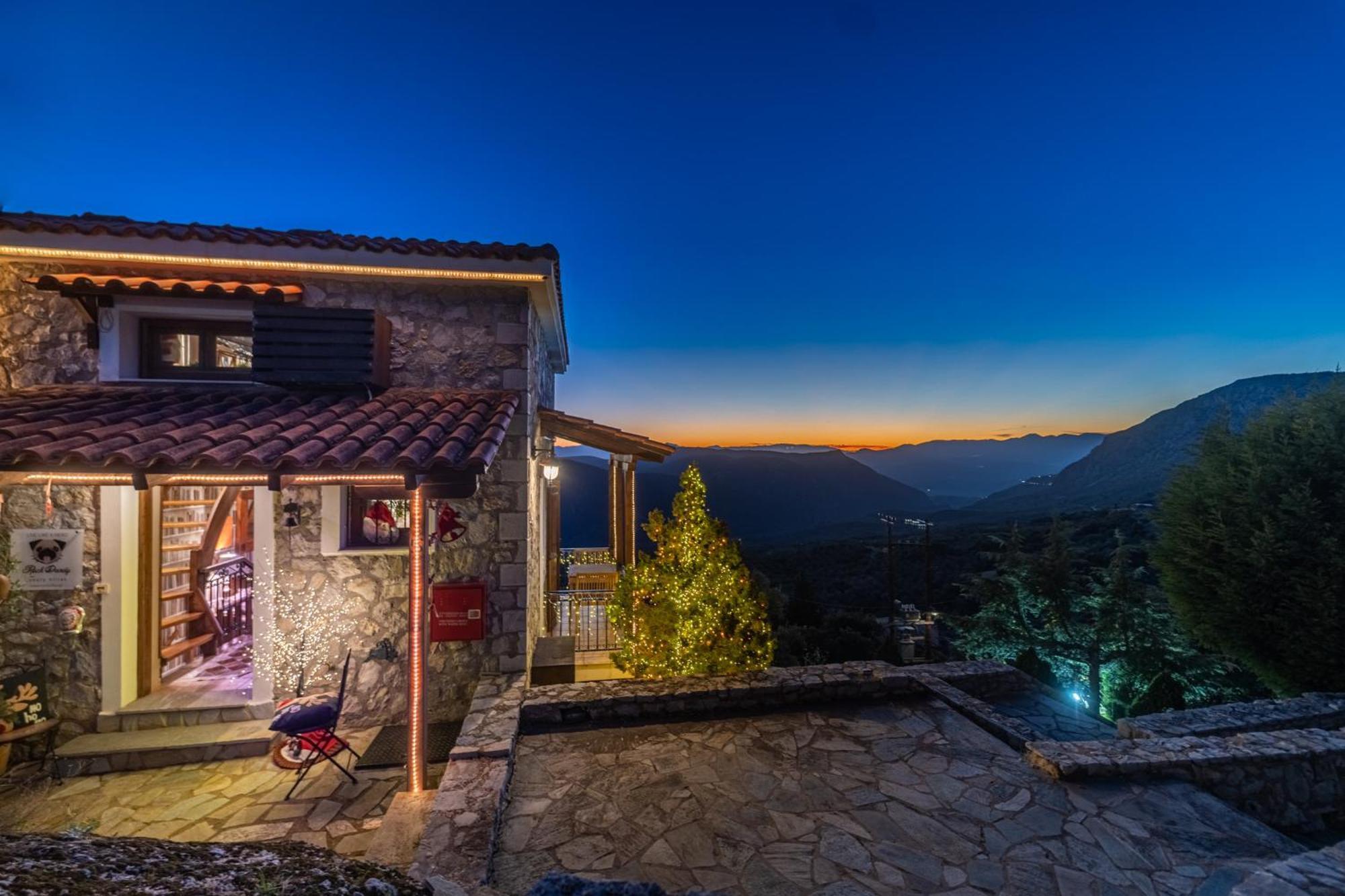 Rock Dandy Deluxe Chalet In Arachova - Delphi, Sauna, Prv Parking, Amazing View Kültér fotó